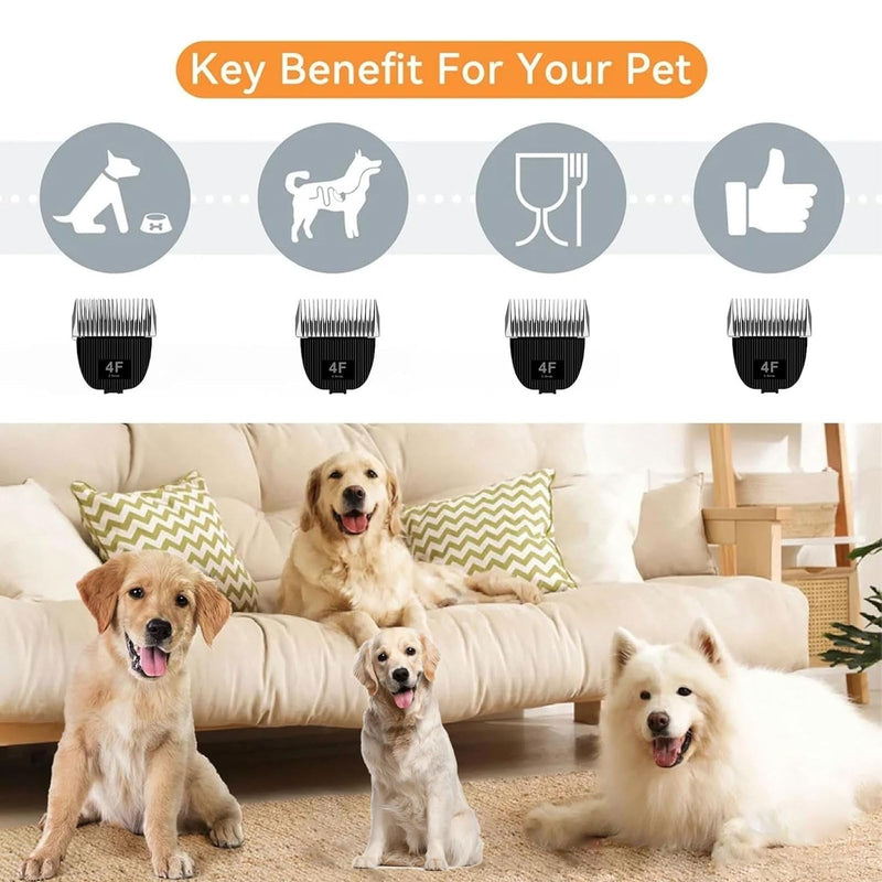 Replacement Blade for nebot P1 Pro Pet Grooming Kit & Vacuum,Size-4F Cut Length 3/8"(9.5mm),Made of Ceramic Blade & Stainless Steel Blade,2 Pack Black-6