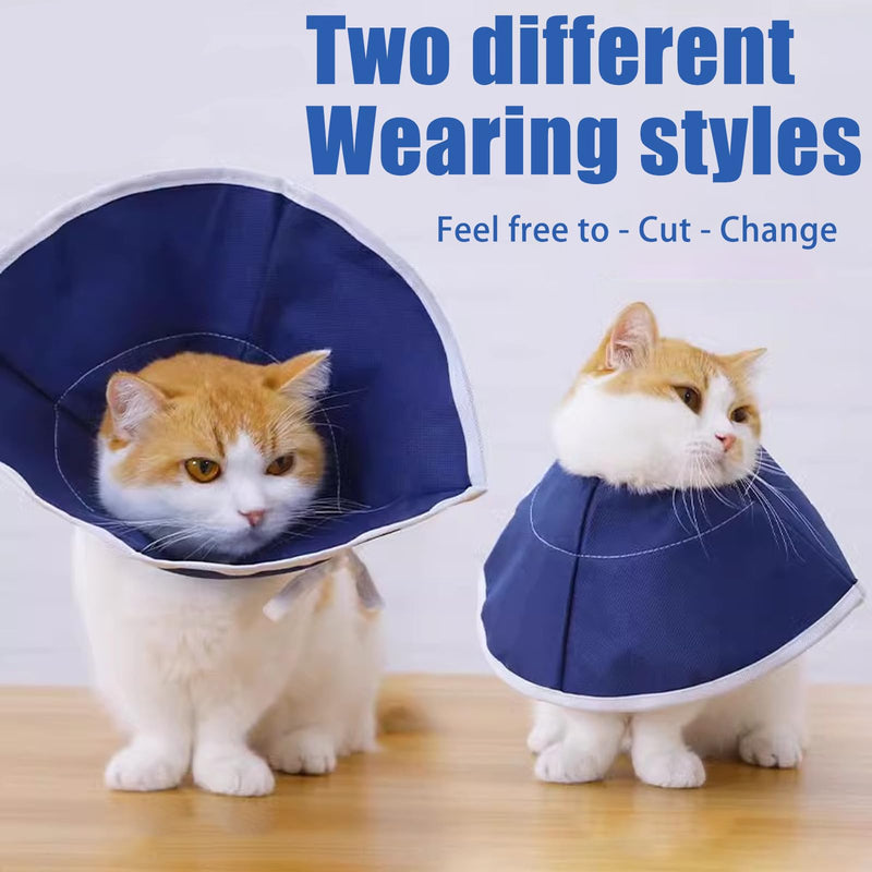 Cat Recovery Collar, Adjustable Cat Cone Collar Soft for Wound Protection Surgery Recovery, Pet Recovery Collar Breathable Blue, 25cm Neck Size
