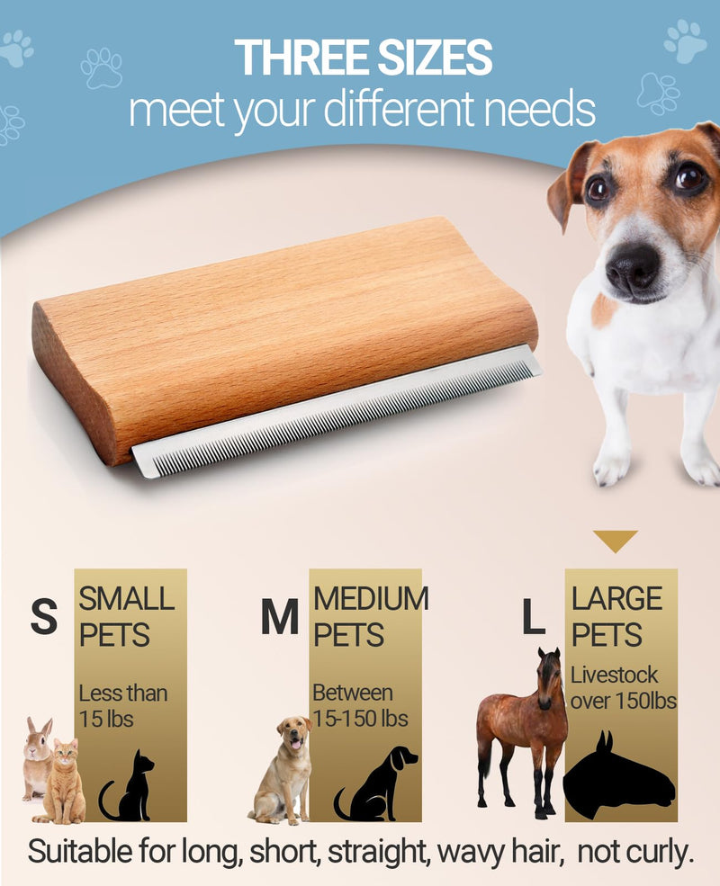 Dog Brush for Shedding | Pet Hair Removal Tool, Cat Grooming Supplies, Deshedding Dog Brush | Combs for cleaning and grooming short and long hair (L (5.3 Inch)) L ( 5.3 Inch )