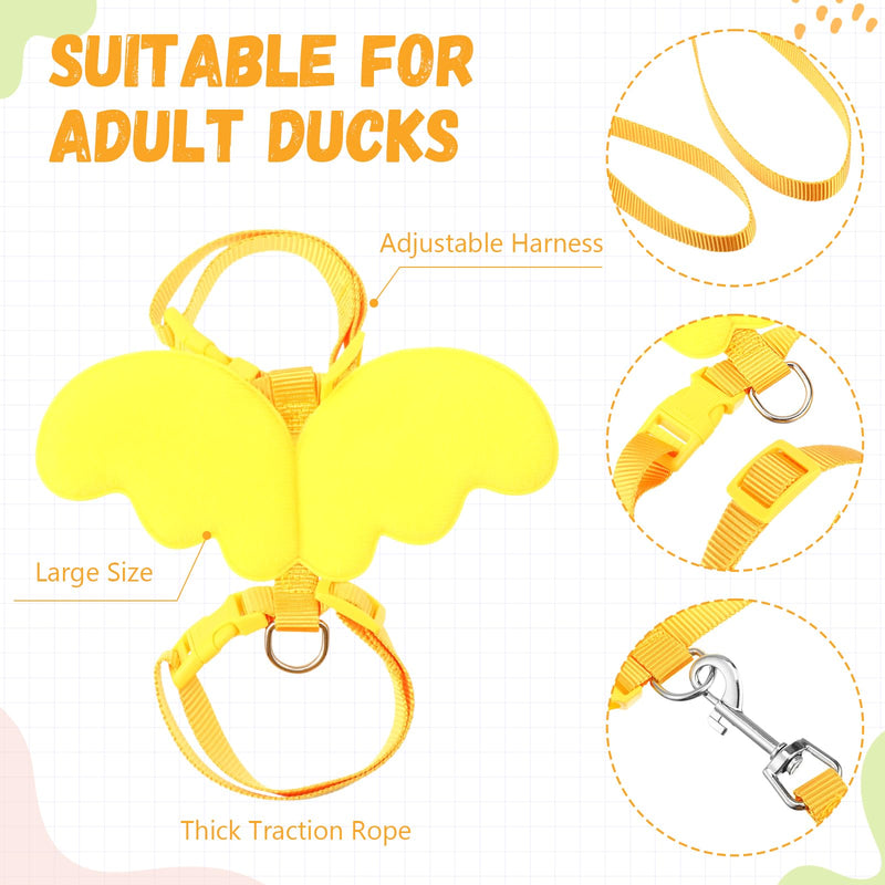 SATINIOR 3 Pack Harness and Leash for Pet Ducks, Real Duck Collar and Leash Soft and Adjustable Harness Training Traction Rope Collar for Young Adult Pet Goose Chicken Hen(Pink Green Yellow,Adult) Pink Green Yellow - PawsPlanet Australia