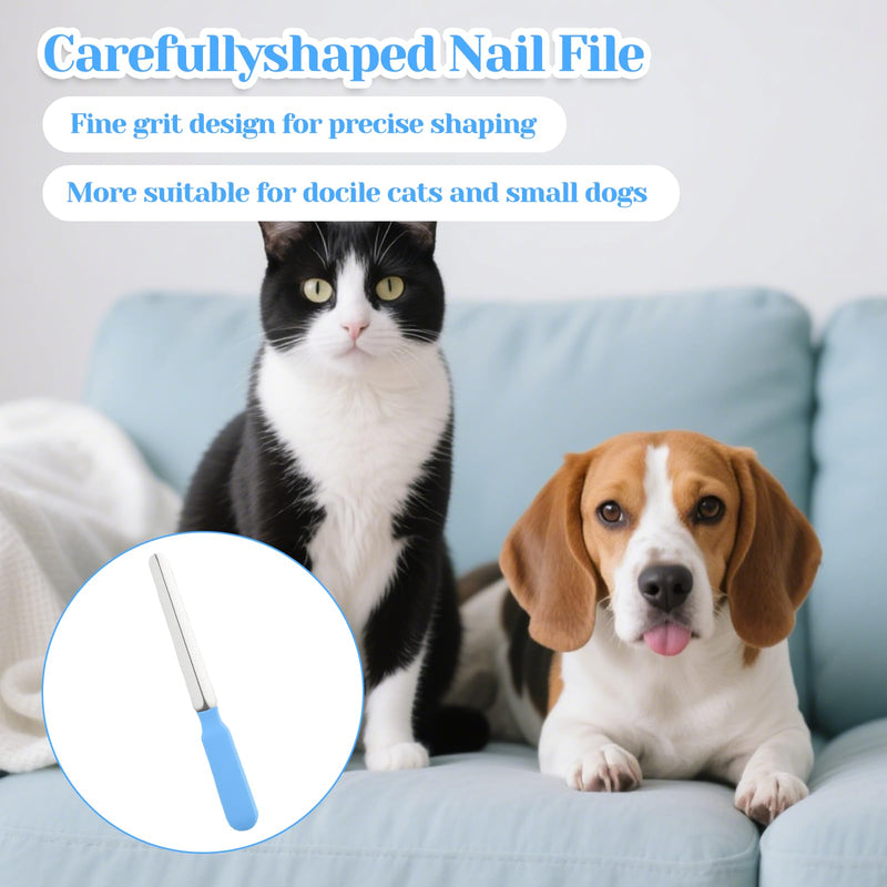Small Dog Nail File Set, 3Pcs Professional Nail Grooming Tool, Metal Emery Boards, Pet Filer for Small Dog, Cat and Kitten, Smoothing Rough Edges of Pet’s Nails, Remove Burs（5.5inch, Blue） - PawsPlanet Australia