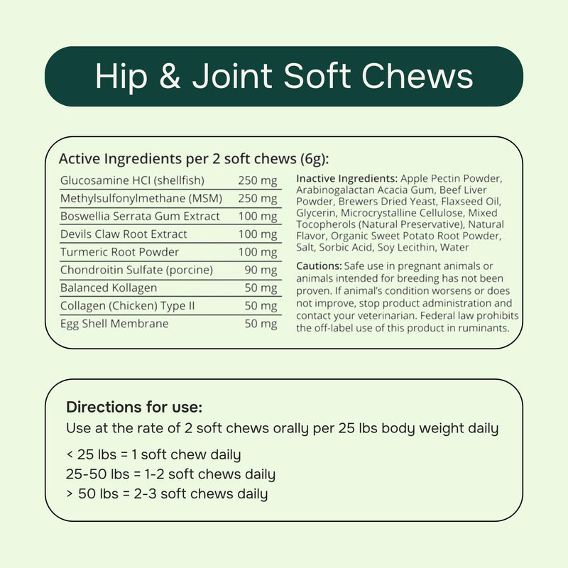 PetMeds Hip & Joint Supplement for Dogs - Vitamins, Glucosamine, MSM, Chondroitin, Collagen for Joint Mobility & Flexibility - Senior Dog Arthritis Support - Beef & Sweet Potato Flavor - 60 Soft Chews - PawsPlanet Australia