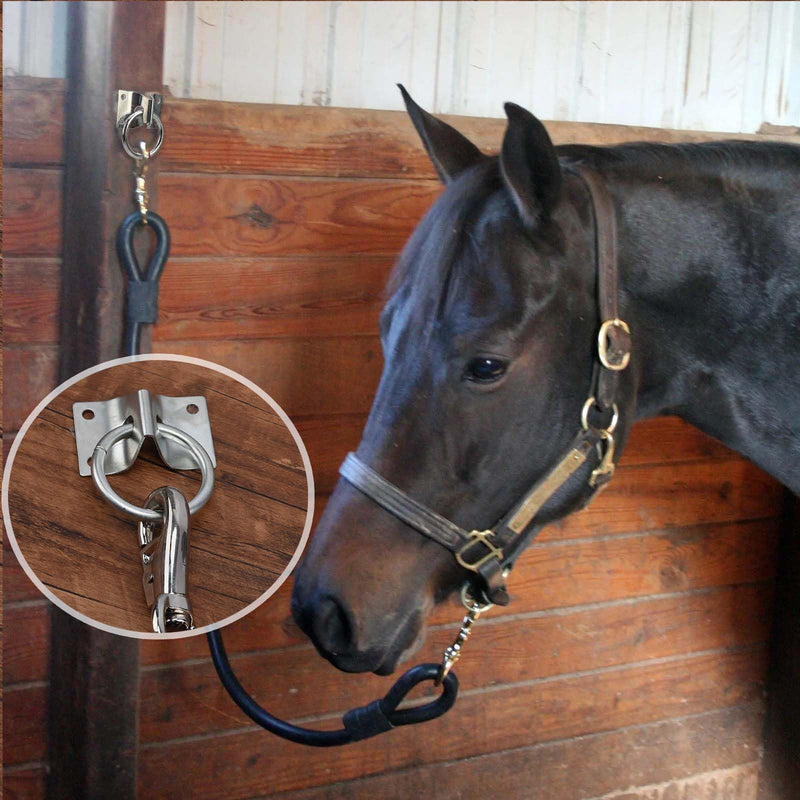 4PCS Cross Tie Ring for Horse,Block Tie Ring Hitching Ring with Screws for Horse Stall Stable - PawsPlanet Australia