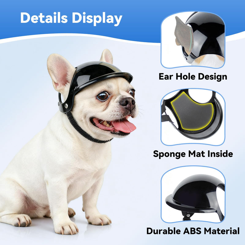 LESYPET Dog Helmet for Medium Dogs, Dog Motorcycle Helmet with Ear Hole Design, Adjustable Dogs Hat for Outdoor Riding, Medium M - PawsPlanet Australia