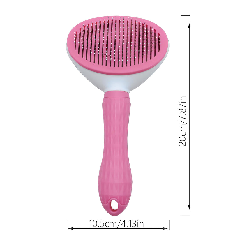 Treasurecove Self Cleaning Slicker Brush, Cat & Dog Brush for Grooming, Easy Hair Removal, Massaging Bristles, Comfortable Handle, Pink, All Hair Types, Cats & Dogs - PawsPlanet Australia