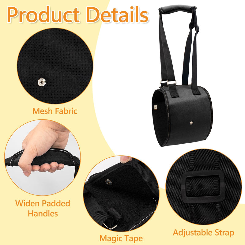 Dog Lift Harness Dog Sling for Large Dogs, Portable Dog Carrier Sling for Back Legs, Ajustable Hip Support Harness for Weak Rear Leg, Assist Senior Disabled Joint Injuried and After ACL Medium Black - PawsPlanet Australia