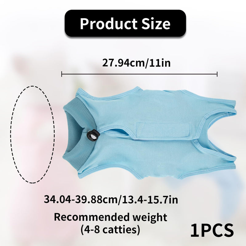Cat Bodysuit After Surgery Castration Cat Professional, Cat Bodysuit for Cats Surgery, Recovery Suit Cat Clothing, Suit Abdominal Wounds, Breathable Cat Harness, Cat Jumper Medical Pet Blue M