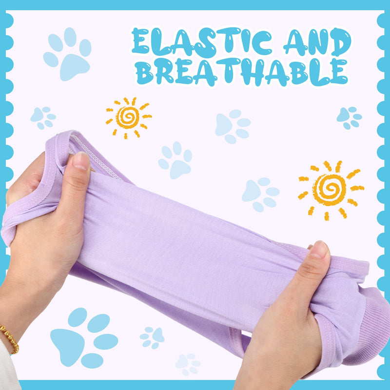 6 Pcs Cat Recovery Suit Kitten Recovery Suit Surgical Abdominal Skin Anti Licking Pajamas for Cats E Collar Alternative for Cats and Dogs After Surgery Wear, 6 Colors (Medium) Medium - PawsPlanet Australia