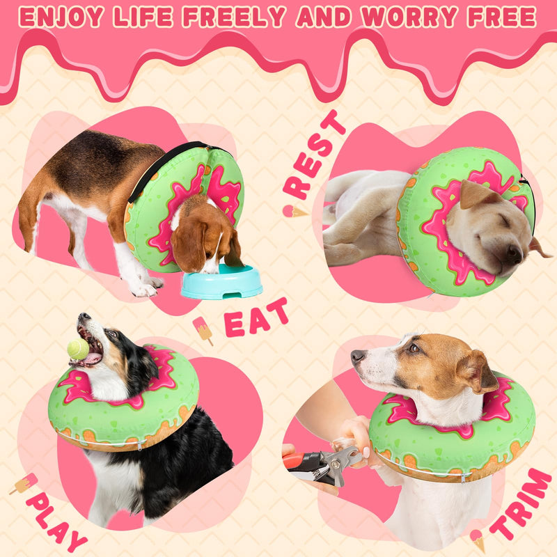 Inflatable Dog Pillow Cone Collar Alternative After Surgery, Donut Soft Head Cone for Golden & German Shepherd Extra Large Dogs, etc, Protective Comfortable E Collar Recovery Cone Not Block Vision Waterproof twill fabric - PawsPlanet Australia