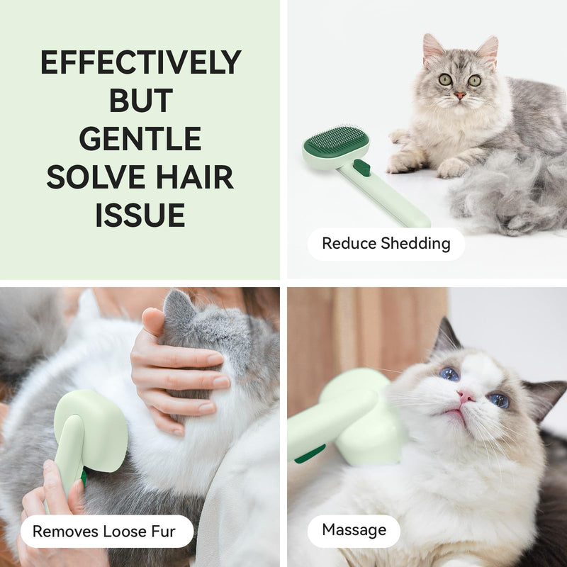 aumuca Cat Brush for Shedding, Cat Brushes for Indoor Cats, Horses Grooming Deshedding Brush for Dog Kitten Horse Massage Removes Loose Fur, Forest Green - PawsPlanet Australia