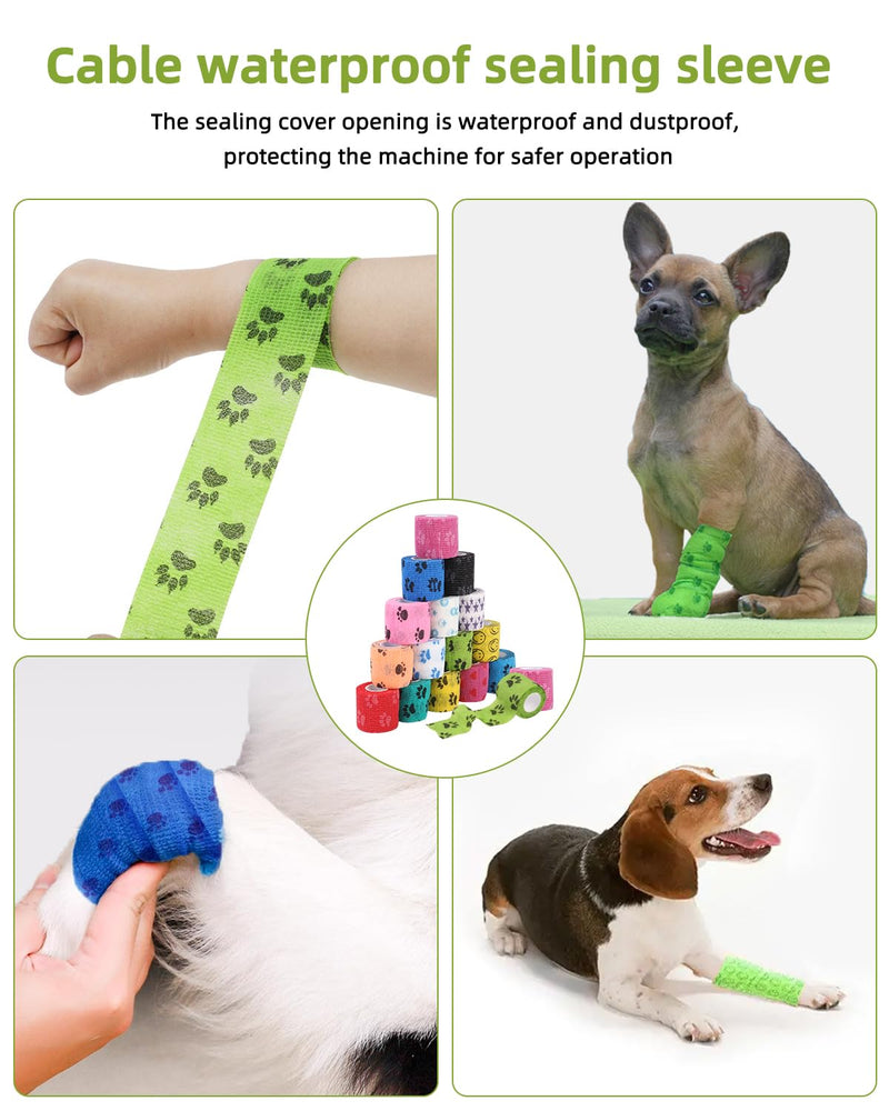 Pack of 16 Self-Adhesive Bandages for Pets, Elastic Cohesive Adhesive Bandage, Fixing Bandage, Cohesive Pet for Cat, Dog, Horse Leg Adhesive Bandage, 5 cm x 4.5 m Rolls