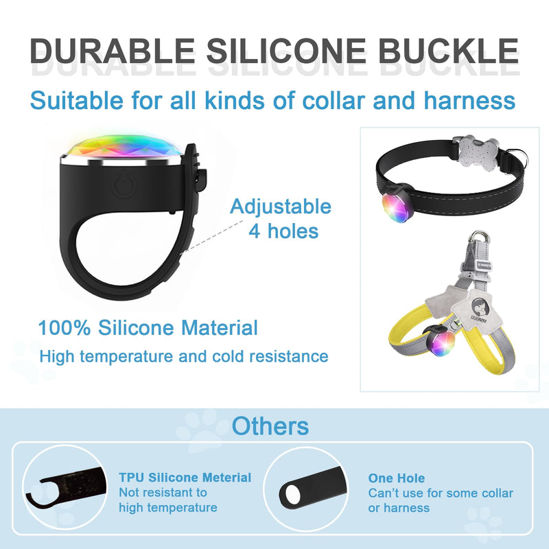 Tubasion 2-Pack Rechargeable Dog Collar Light, 2025 Best 7 Color Changing Light for Dog Collar with 100% Waterproof and Durable Silicone Band. Dog Lights for Night Walking, Camping, Bike - PawsPlanet Australia