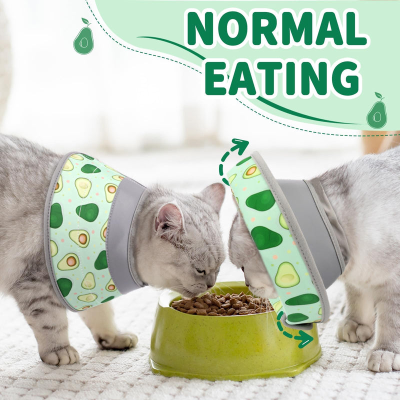 Cat Cone Collar Soft, Comfortable Cat Recovery Collar Pet Cone for Small Large Cats, Lightweight Elizabethan Collar for Cats Kittens After Surgery Prevent from Licking Wounds, Green, S S Neck Girth(5"-8") - PawsPlanet Australia