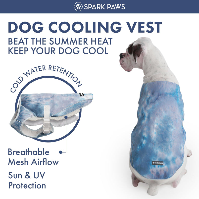Spark Paws Dog Cooling Vest - SPF 50 UV Sun Protection - Summer Heat Relief Gear for Dogs, Lightweight, Evaporative Cooling - Dog Anxiety Relief Vest During Hot Days - Ice Blue, Medium 03 Ice Blue M: 10-15lbs