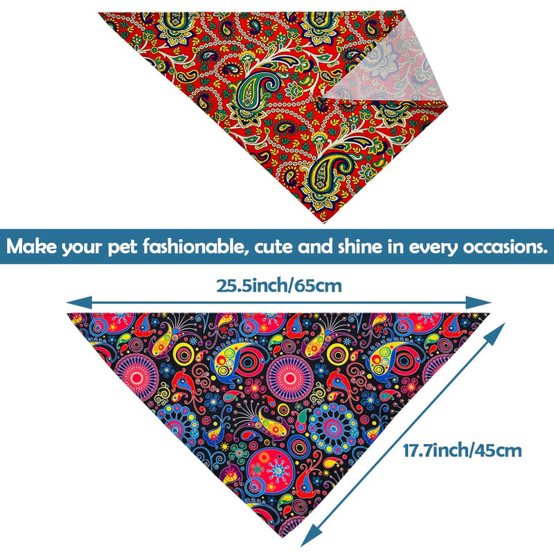 30 Pcs Paisley Bandanas for Dog Cats Polyester Print One Side Bandana Bulk for Small Middle Dogs Breed Reversible Triangle Bandana Girl Boy Grooming M 30Pcs Paisley -Medium - PawsPlanet Australia