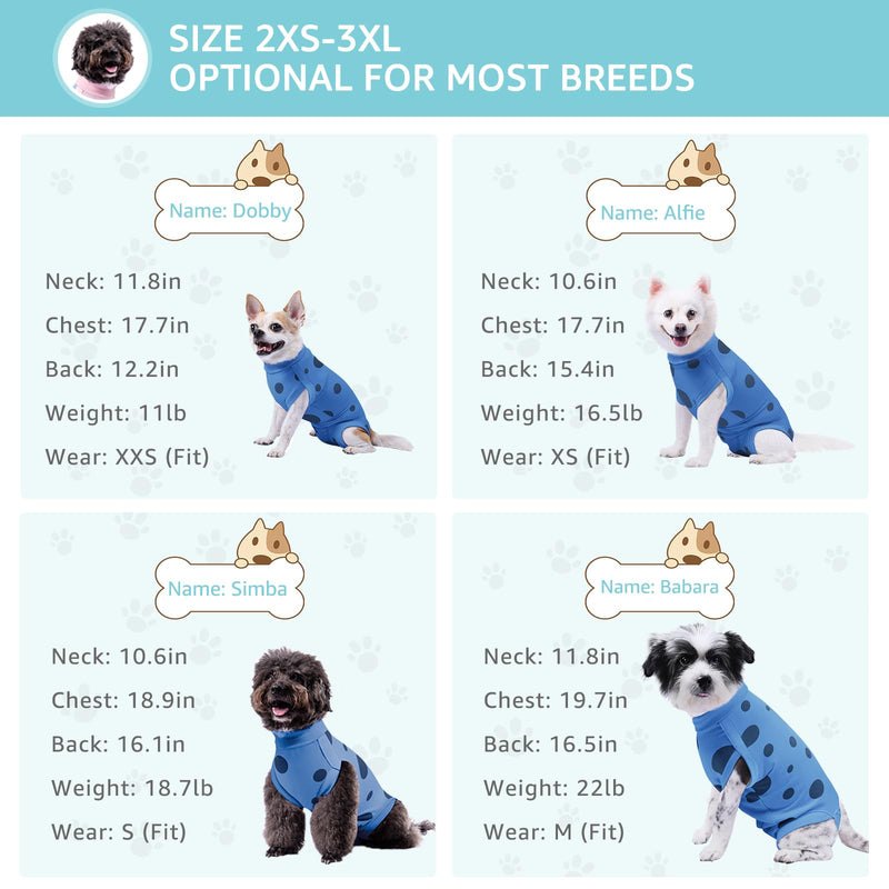 2 Packs Dog Recovery Suit Female Male, Blue+Pink, XS - PawsPlanet Australia