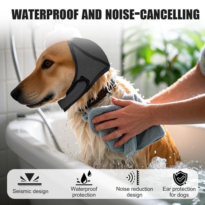 2Pcs Dog Ear Defenders,Adjustable Dogs Noise Cancelling Ears Muffs, Comfort Dog Ear Protectors, Dogs Ears Noise Protection,for Grooming, Bathing, Swimming (M, Gray)