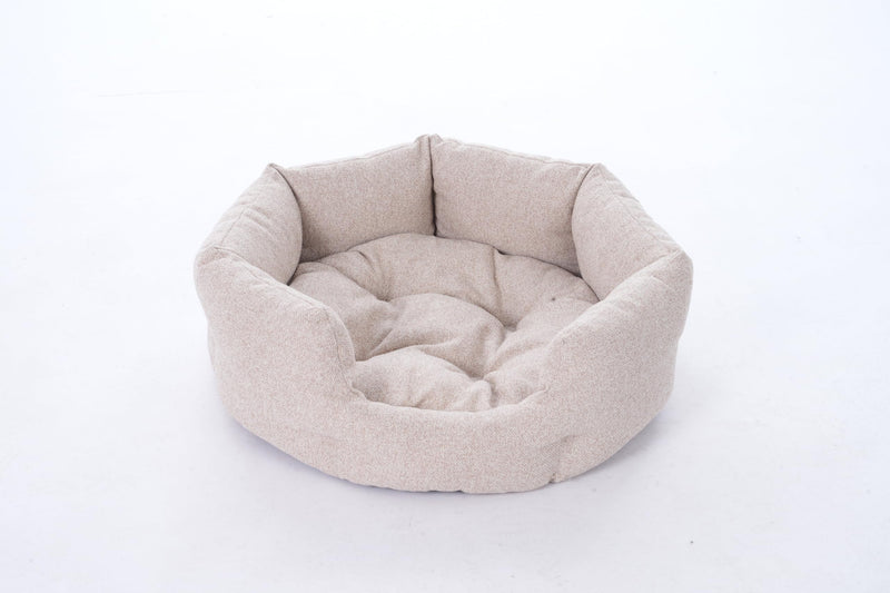 Washable Round Cat Beds for Indoor Cats,Dog Bed for Extra Small Dogs,Pet Sofa for Puppy Dog and Kitty,Soft but Firm Year-Round Comfortable Pet Sofa with Non-Slip Bottom Beige 24 inches One Size - PawsPlanet Australia