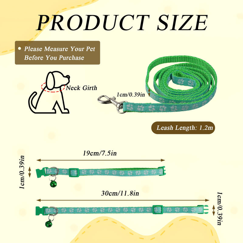 4pcs Dog Collar and Leash Set, Adjustable Puppy Collar and Leash, Anti-Escape, Quick Release, Ensures Comfortable and Flexible Wearing, Suitable for Small and Medium-Sized Pets - PawsPlanet Australia