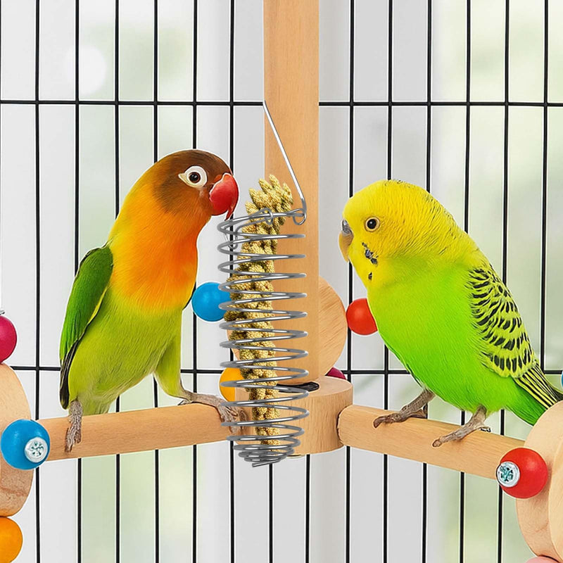 2 Pack Millet Spray Holder for Parrots, Parakeet Treat Sticks Feeder, Natural Millet Treats and Crunch Bars for Birds, Includes Cuttlebone and Calcium Block for Healthy Chewing and Play - PawsPlanet Australia