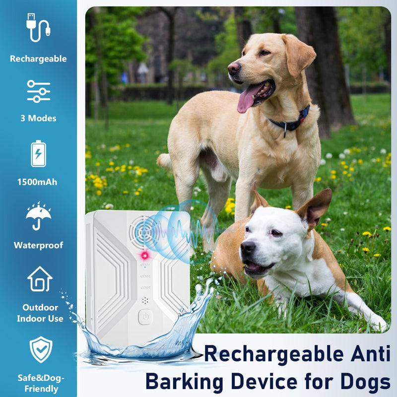 Anti Barking Device For Dogs, 55 Ft Dog Barking Deterrent Devices, 4 Frequency Weatherproof Ultrasonic Bark Deterrent, Effective Stop Barking Dog Devices, Stop the dog from barking at a distance