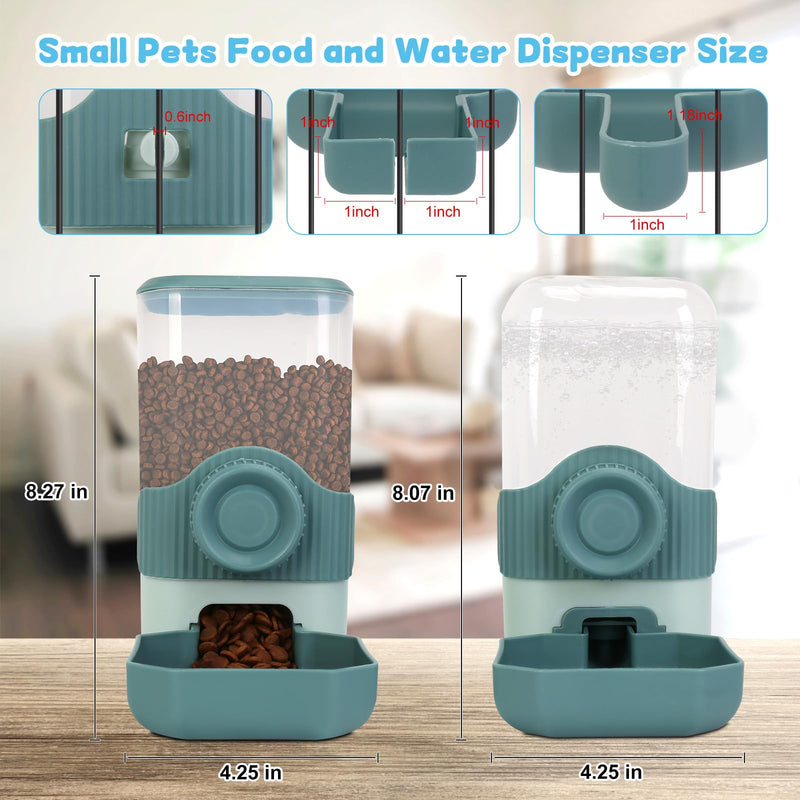 Hanging Cage Automatic Food Water Dispenser Detachable Auto Gravity 0.9 L Self-Feeding Feeder and Waterer Set, Crate Auto Feeder Dish for Small Pets Puppy Cats Ferret Bunny Guinea Pig - PawsPlanet Australia