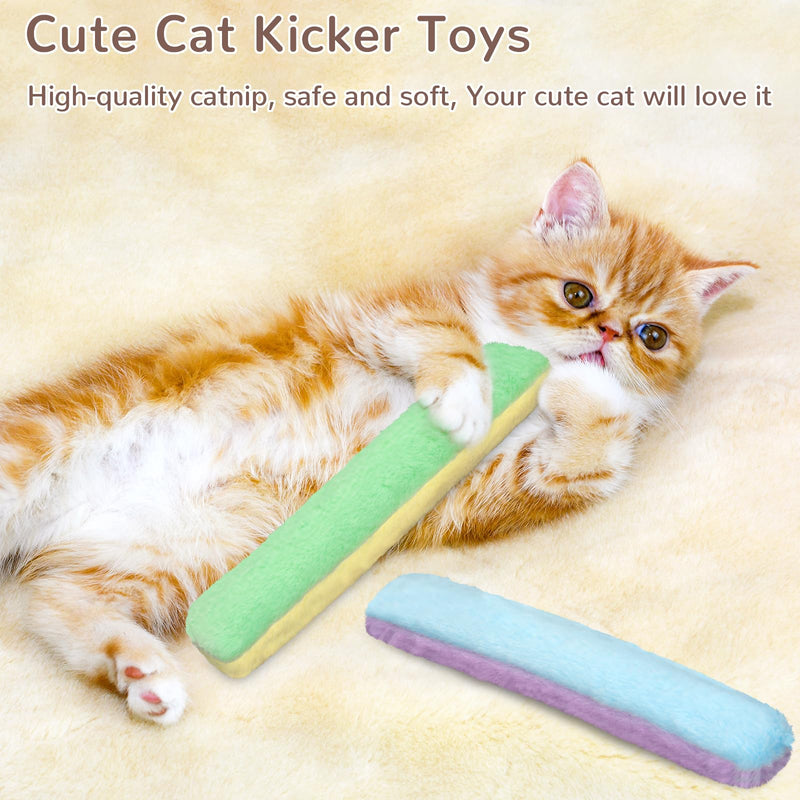 Retro Shaw Cat Toys Catnip Pillow with Refillable Catnip Toys 3 Pack,Soft and Durable Crinkle Sound Kitten Toy,Bite Resistant Interactive Cat Kicker Toy,Fuzzy Toys Promotes Kitten Kitty Exercise - PawsPlanet Australia