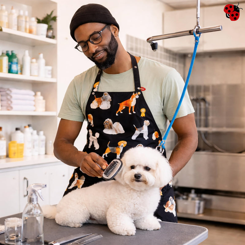 Ladybird Line 655 Unisex Dog Groups Waterproof Apron, Hair Bleach Resistant, Adjustable Neck Band, Breathable Mesh Lining - PawsPlanet Australia