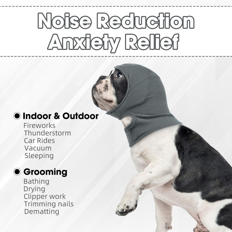IECOii Dog Snood Ear Protectors,Dog Ear Cover,Dogs Ears Muffs Noise Protection,Dogs EarDefenders,Pet EarHeadband Muffs No Shake Head Wraps for EarHematoma Grooming Firework Force Drying,Grey,S Small（Neck circumference:11.8") Grey