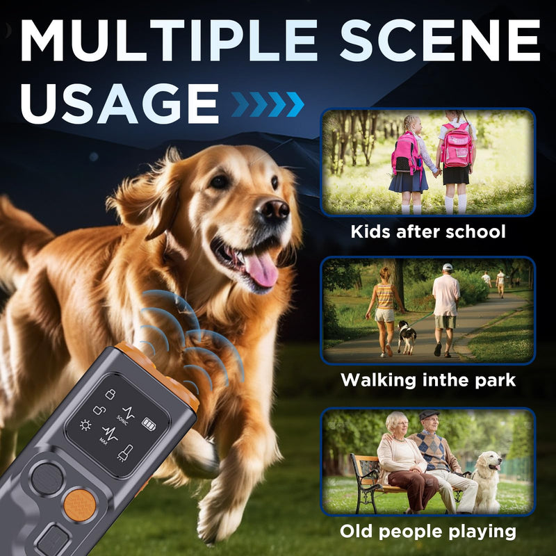 Dog Bark Deterrent Devices, Anti Barking Device for Dogs Barking Silencer Dog Whistle Up to 50ft Stops Bad Behavior Dog Training Tool, 3 Modes & LED Light Ultrasonic Dog Trainer Dog Shock Bark Collar black-orange - PawsPlanet Australia