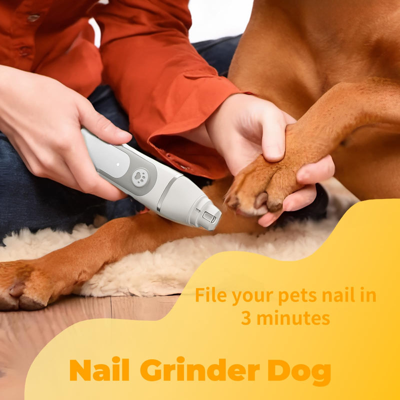 Dog Clippers Grooming Kit with 4 in 1 Tools, Cordless Dog Paw Trimmer & IPX7 Waterproof & Dogs Nail Grinder, Low Noise Quiet Design with Silicone Grip for Dogs and Cats Gray - PawsPlanet Australia