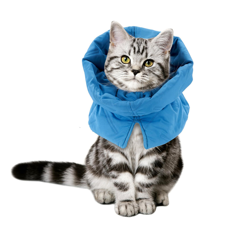 PINVNBY Cat Cone, Cat Recovery Collar Soft Adjustable Cat Cone to Stop Licking and Scratching Foldable Water Resistant Neck Cone for Cats with Drawstring Design Not Block Vision (S) - PawsPlanet Australia