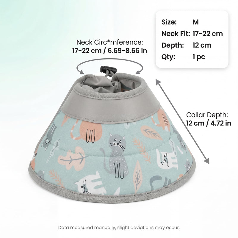 1 Pcs Soft Cat Cones to Stop Licking, cCat Cone Collar, Adjustable Cat Recovery Collars & ConesCat Soft Cone for Cats Kitten Small Dogs Puppies(Green, M)