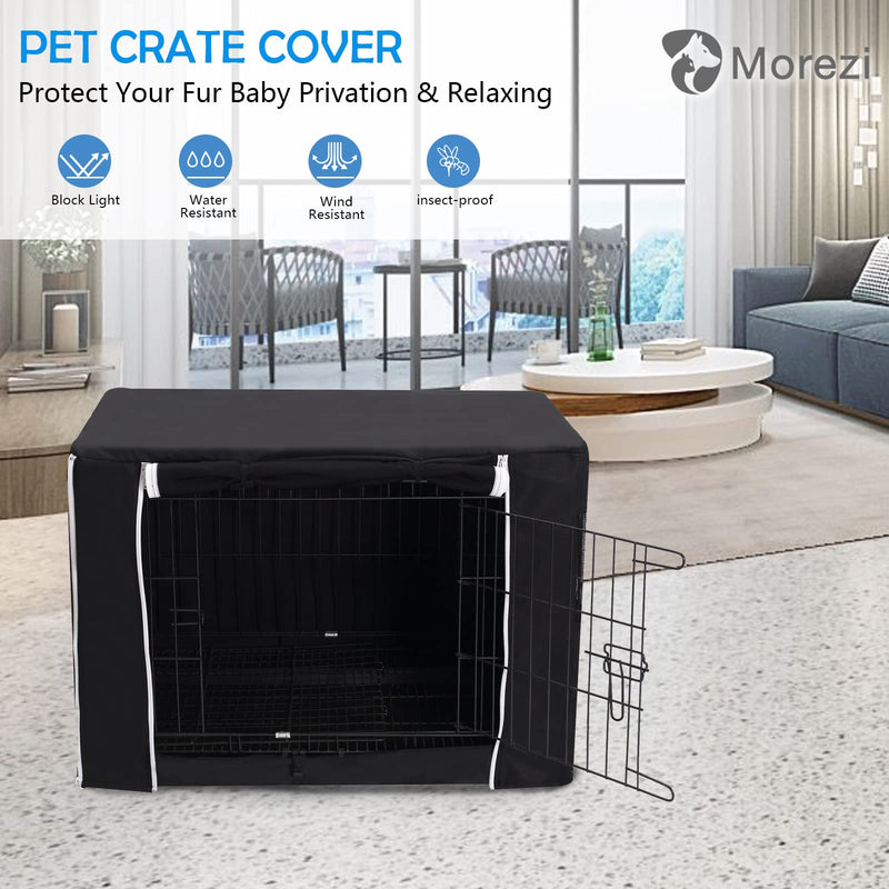 Dog Crate Cover for Wire Crates Kennel 2 Doors Heavy Duty Waterproof Windproof Soundproof Pet Cage Cover Home Decoration - Cover only - Dark Grey - Fits 24 Inch Crates 24.0"L x 17.0"W x 19.0"H - PawsPlanet Australia