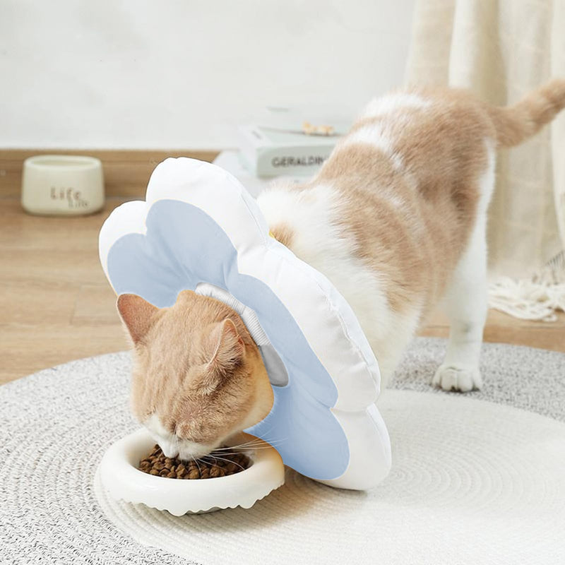 Adjustable Cat Recovery Collar - Blue Soft Cone to Prevent Licking, Biting - Anti-Lick for Pet Medical Rehabilitation