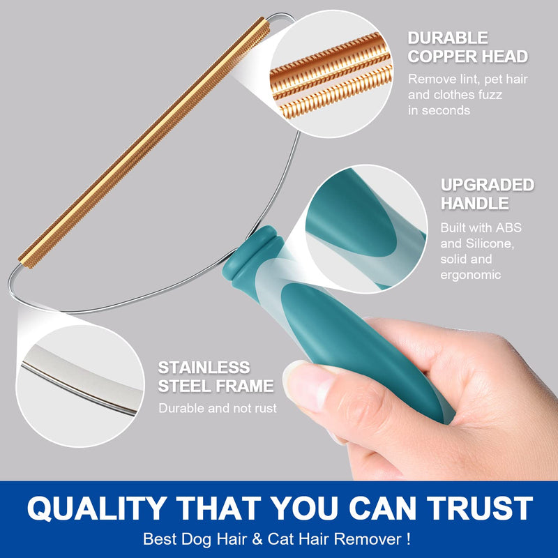 Dog Cat Hair Remover for Deep Cleaning, Lint Cleaner Pro, Pet Fur Removal Tool, Portable Carpet Scraper Rake, Fuzz Hairball Shaver Brush for Carpet, Car Mat, Couch, Pet Bed, Furniture, Rug Green & Grey - PawsPlanet Australia