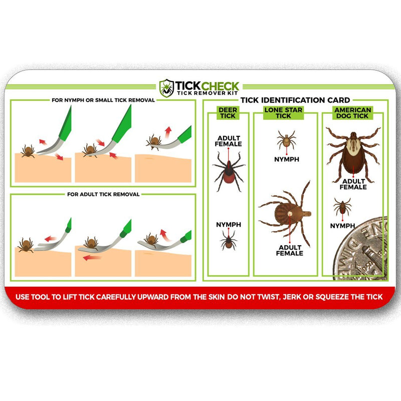 Premium Tick Remover Kit - Stainless Steel Tick Remover + Tweezers, Leather Case, and Free Pocket Tick Identification Card (1) 1 - PawsPlanet Australia