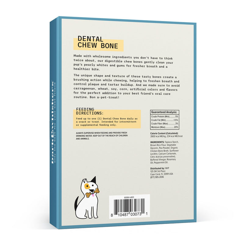 Dr. Mercola Bark & Whiskers Dental Chew Bones - Large Dog Oral Care Support - Natural Ingredients - Zinc & Calcium - No Fillers or Artificial Flavors - 12 Bones