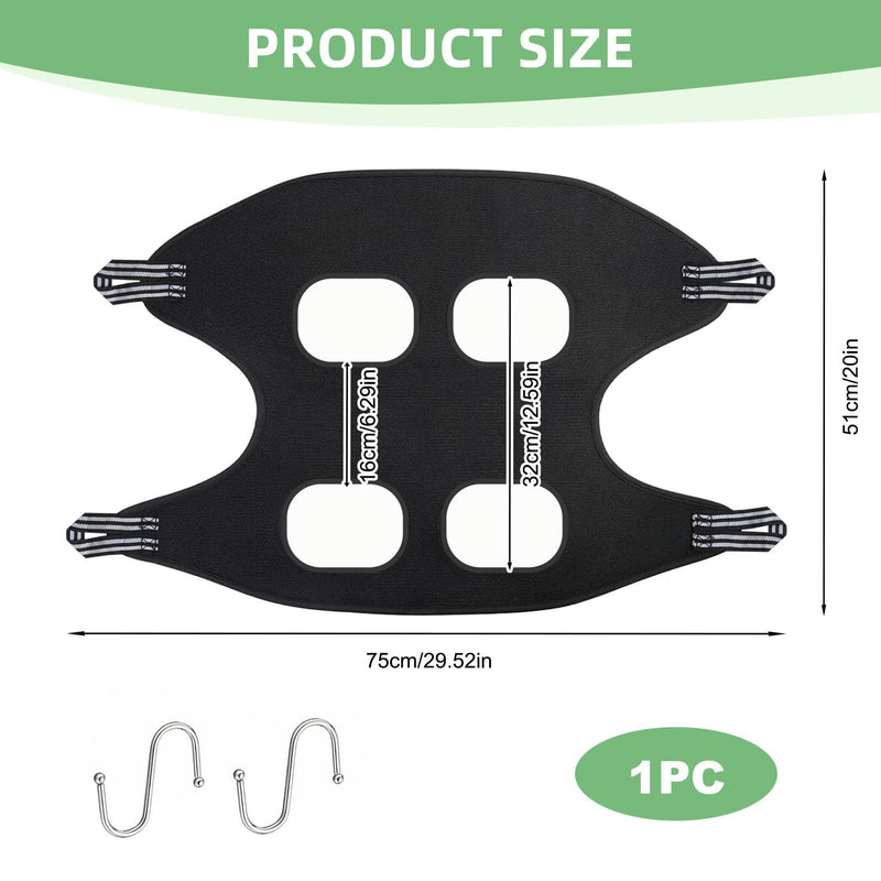 Pet Grooming Hammock Dog Cat Grooming Harness for Small Medium Dogs Cats Nail Cutting Trimming Bathing Claw Care Ears Care Washing Breathable Mesh Sling Helper with Reinforced Hooks (Black) - PawsPlanet Australia