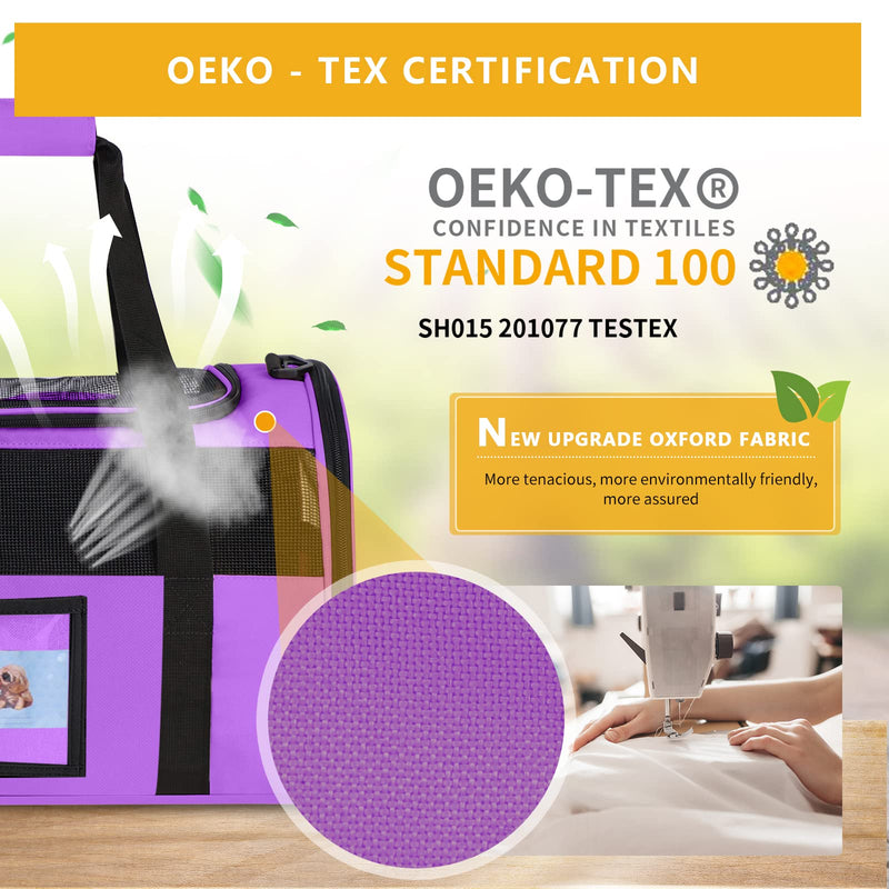 Cat Carrier Pet Carriers Airline Approved for Small Dogs Kitten Carrier for Small Medium Animals Under 15lb, Collapsible Soft Sided Travel Carrier, Purple - PawsPlanet Australia