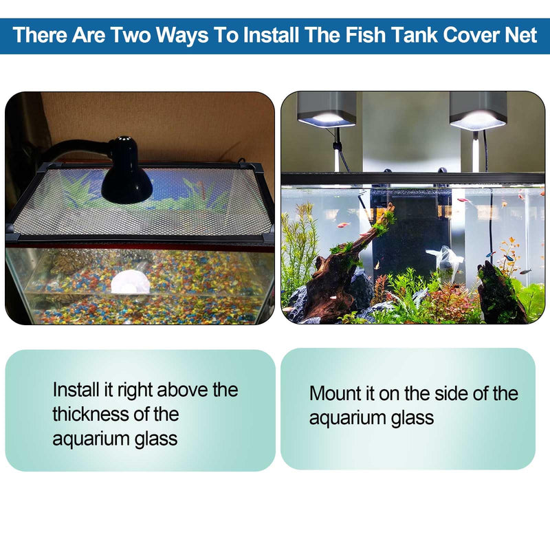 Magnetic Fish Tanks lid Cover Protective Net,DIY Aquarium Anti-Jumping net,Prevents Turtles,Fish,Reptiles from Escaping The Turtles Tanks for Circumference up to 35.4"×17.7" 35.4"×17.7"(90*45cm) - PawsPlanet Australia