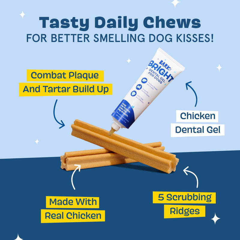 Barkbox Bright Original Dog Dental Kit, 30 Teeth Cleaning Chew Sticks & Toothpaste - Medium Breeds - PawsPlanet Australia