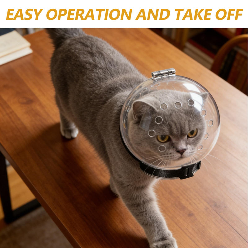 SEWACC Breathable Cat Head Protector White with Secure Protective Collar for Outdoor Cats Made of ABS with Ventilation Holes Easy to Use Random Style