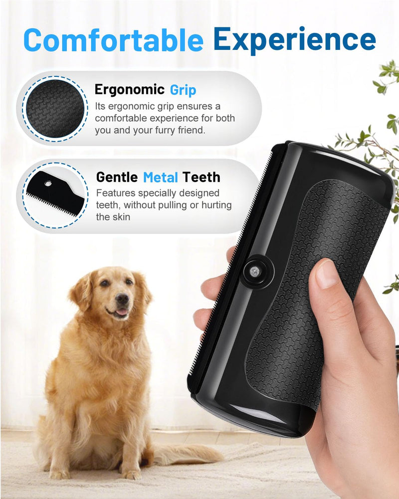 Grooming Pro Deshedding Brush, 2026 Upgraded Groomingpro Deshedding Dog Brush 2.0- Pet Hair Remover Comb, Professional Dog Brush for Shedding Short Haired and Long Haired Dogs Cats Rabbit Horse Black - PawsPlanet Australia