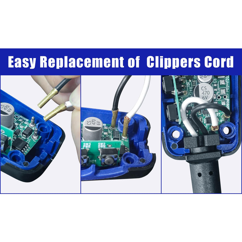 2 Pack Replacement Cords Compatible with Andis Excel SMC Model Clippers,Size 12 Foot Long Cord, Black - PawsPlanet Australia