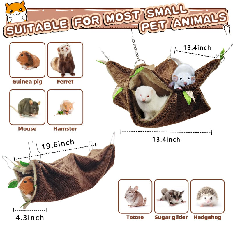 Ferret Rat Hammock Tunnel Toys Cage Accessories, Guinea Pig Hideout Tunnel, Warm Bed for Rat Ferret Guinea Pig Sleep Hide and Play (1.Hammock&Tunnel) 1.Hammock&tunnel - PawsPlanet Australia