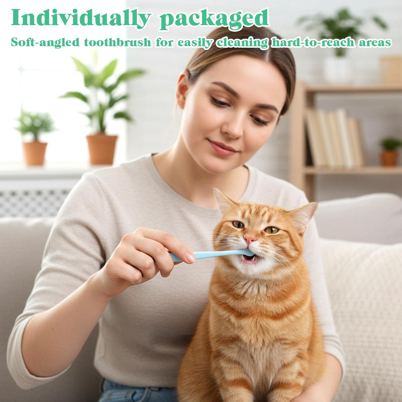 5 Pack Small Dog & Cat Toothbrus, Cat & Puppy Tooth Brushing Kit Soft Bristle Pet Toothbrushes Portable Dog Teeth Cleaning Brush Dental Care Tool with Micro Head for Dental Cleaning, 2 Styles