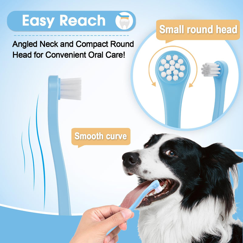 Dog Tooth Brushing Kit Achieve Optimal Dog Dental Care with The Premium Dog Toothbrush Set - Healthy Teeth, Fresh Breath, and Easy Cleaning-blue-5pcs 5 - PawsPlanet Australia