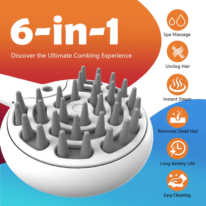 Cat Brushes for Indoor Cat, 6 in 1 Pet Steam Brush for Dog Cats Grooming Kit Supplies Hair Grooming for Long Short Hair Cats Dogs Massage & 2 Water Spray Modes Shedding Brush - PawsPlanet Australia