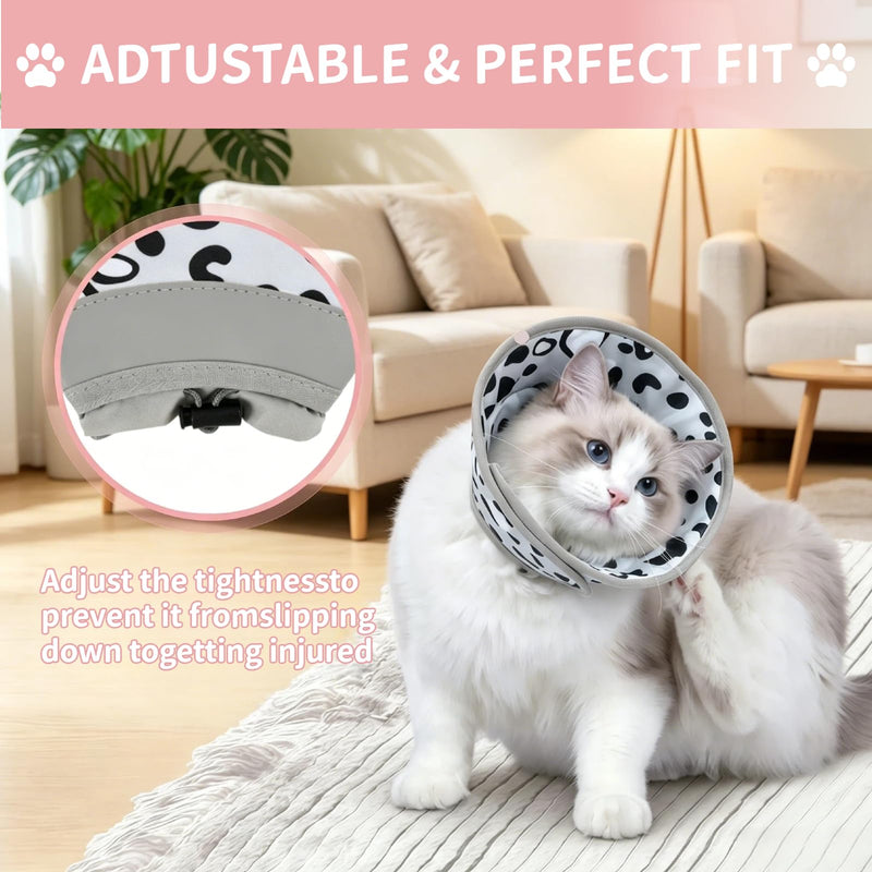 Soft Cat Neck Brace, Adjustable Cat Collar, for Post-Surgery and Injury Use, Breathable and Comfortable, Prevents Wound Licking, for Nail Trimming & Bathing, Size M, Grey